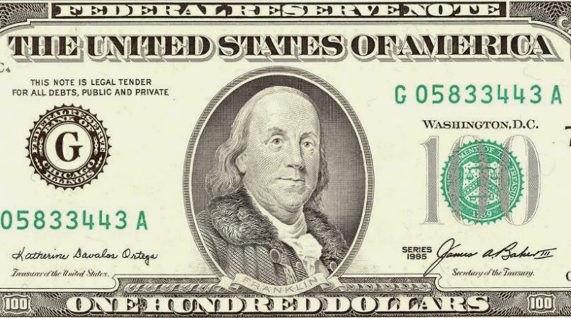 Old $100 banknote.