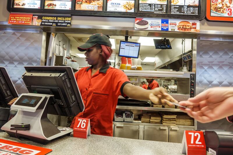 Fast food counter.