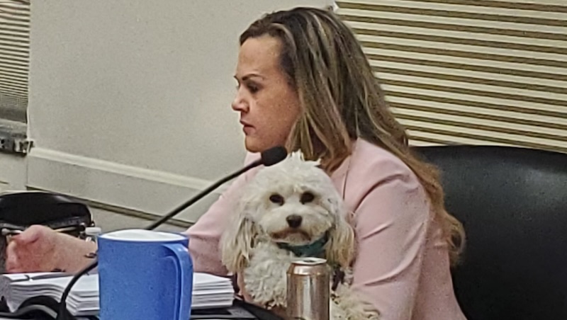 Rep. Tarra Simmons w/ doggie.