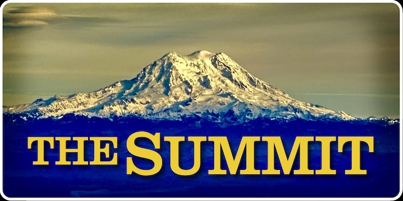 Mt. Rainier with text THE SUMMIT